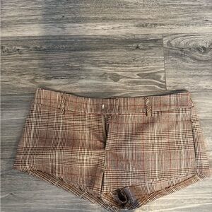Edikted Plaid Tan Women's micro Shorts